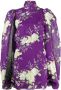 The Attico Mini jurk met bloemenprint dames zijde 40 Paars - Thumbnail 1