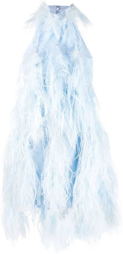 The Attico Mini-jurk met halternek Blauw