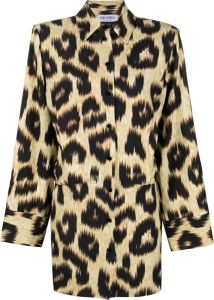 The Attico Mini-jurk met luipaardprint Zwart
