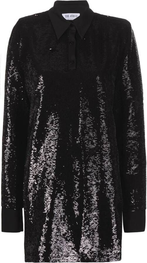 The Attico Mini-jurk verfraaid met pailletten Zwart