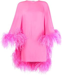 The Attico Mini-jurk verfraaid met veren Roze