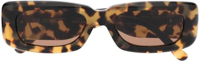 Linda Farrow x The Attico Mini Marfa zonnebril Bruin