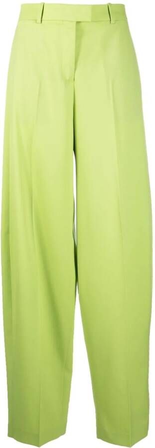 The Attico Pantalon met wijde pijpen Groen