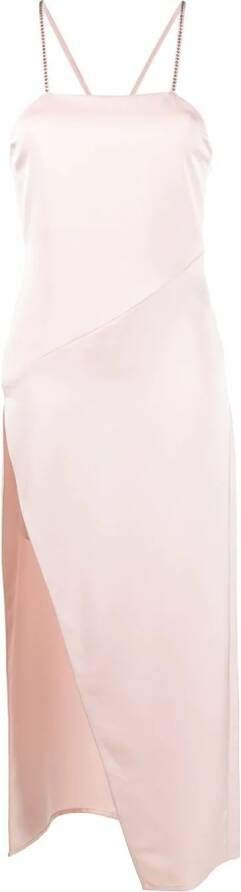 The Attico Satijnen midi-jurk Roze