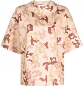The Attico T-shirt met camouflageprint Beige