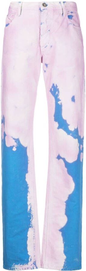 The Attico Jeans met tie-dye print Blauw