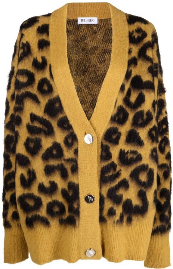 The Attico Vest met luipaardprint Geel