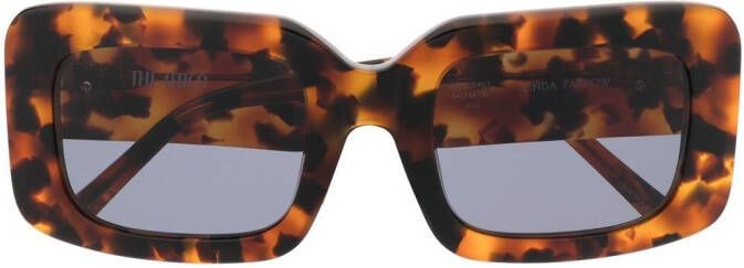 Linda Farrow x Jorja zonnebril met vierkant montuur Bruin