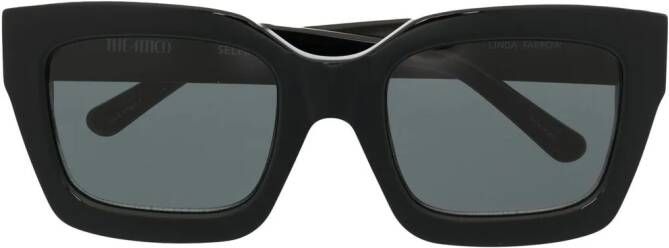 The Attico Zonnebril met oversized montuur Zwart
