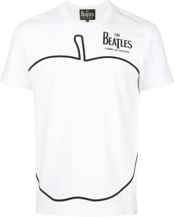 The Beatles X Comme Des Garçons T-shirt met appelprint Wit