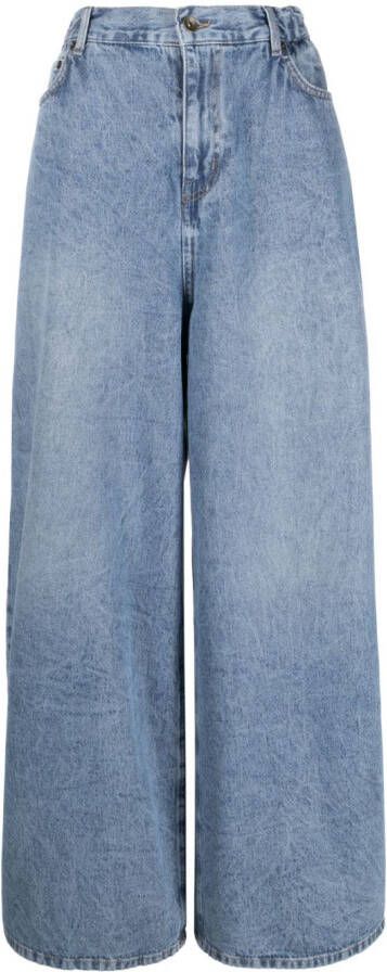 The Frankie Shop Jeans met wijde pijpen Blauw