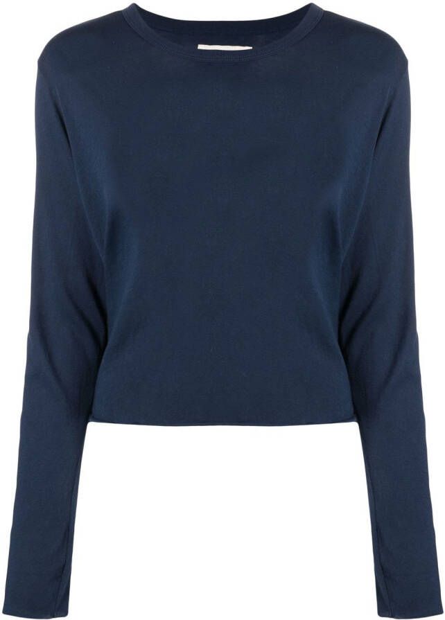 The Great. Cropped T-shirt Blauw
