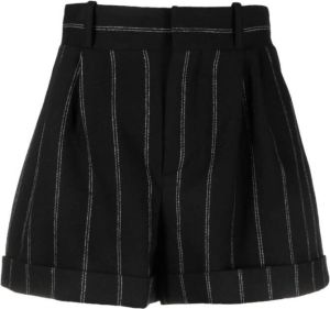 The Mannei Gestreepte shorts Zwart