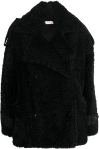 The Mannei Jordan lammy coat Zwart