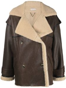 The Mannei shearling-lined leather jacket Bruin