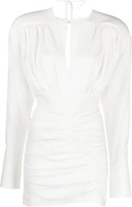 The Mannei Zijden mini-jurk Wit