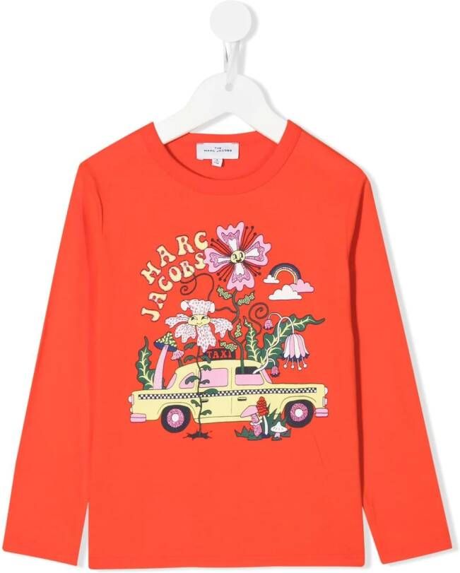 Marc Jacobs Kids T-shirt met grafische print Oranje