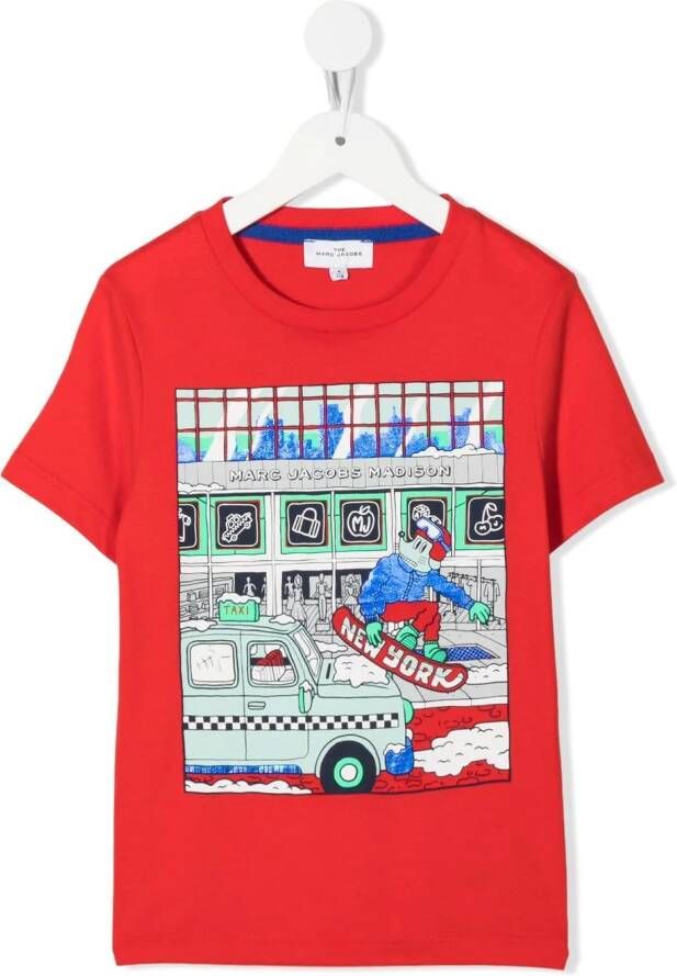 Marc Jacobs Kids T-shirt met grafische print Rood