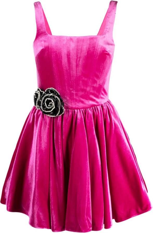 The New Arrivals Ilkyaz Ozel Mini-jurk met bloemenapplicatie Roze