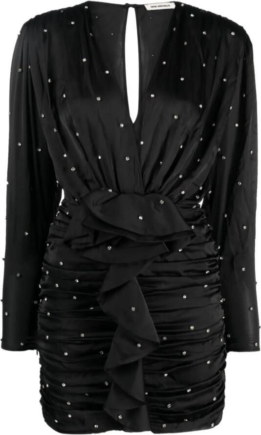 The New Arrivals Ilkyaz Ozel Mini-jurk verfraaid met kristallen Zwart