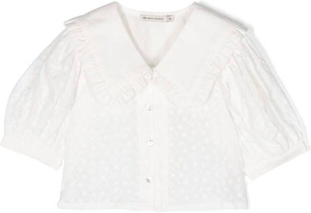 THE NEW SOCIETY Antonella blouse met geborduurde bloe Wit