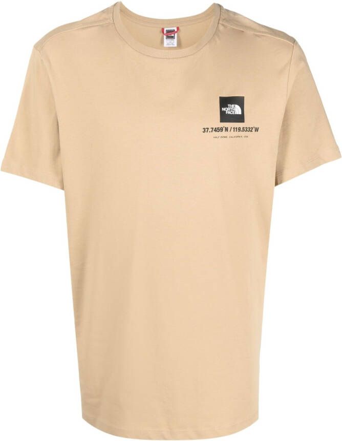 The North Face T-shirt met print Beige