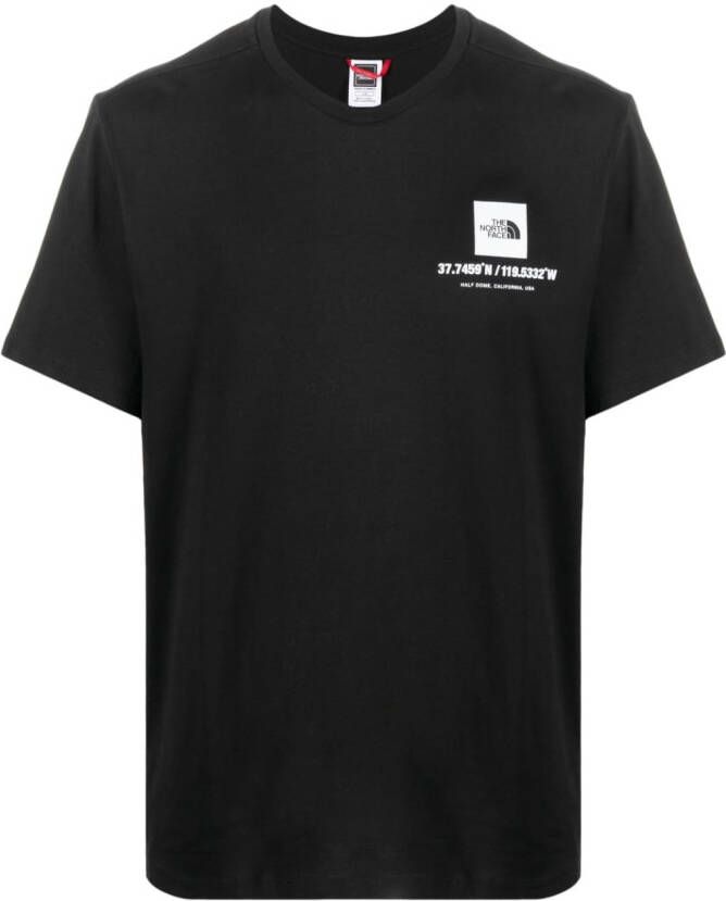 The North Face T-shirt met print Zwart