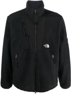 The North Face embroidered-logo zipped jacket Zwart