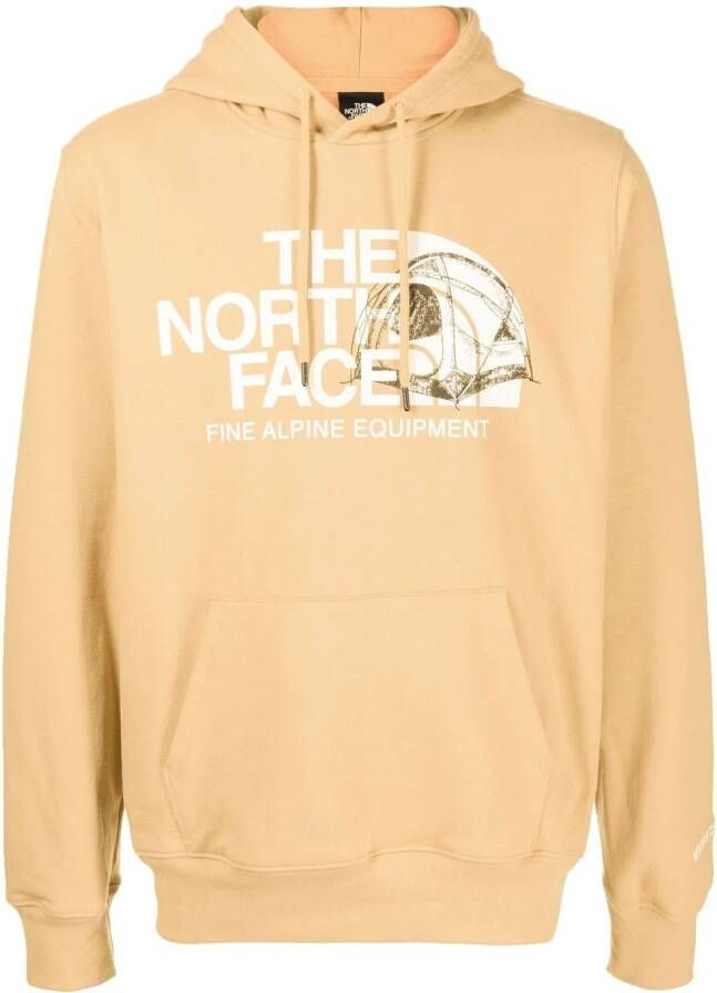 The North Face Hoodie met logoprint Bruin