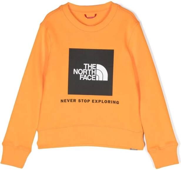 The North Face Kids Sweater met logoprint Oranje