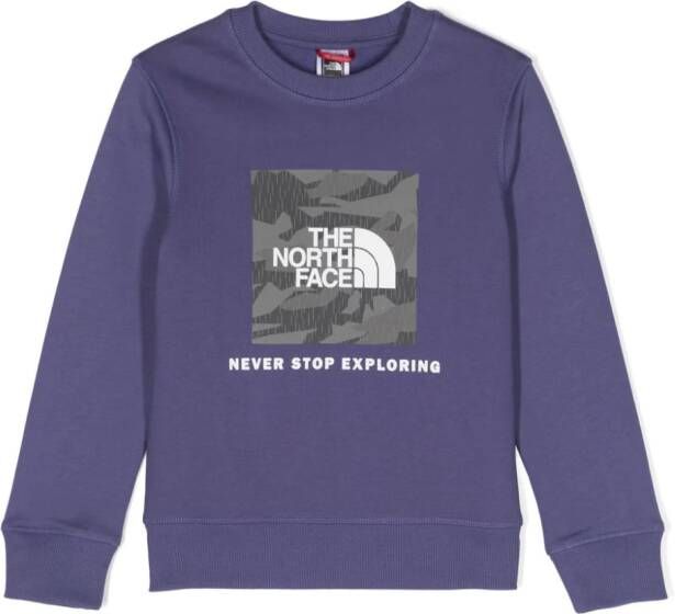 The North Face Kids Sweater met logoprint Paars