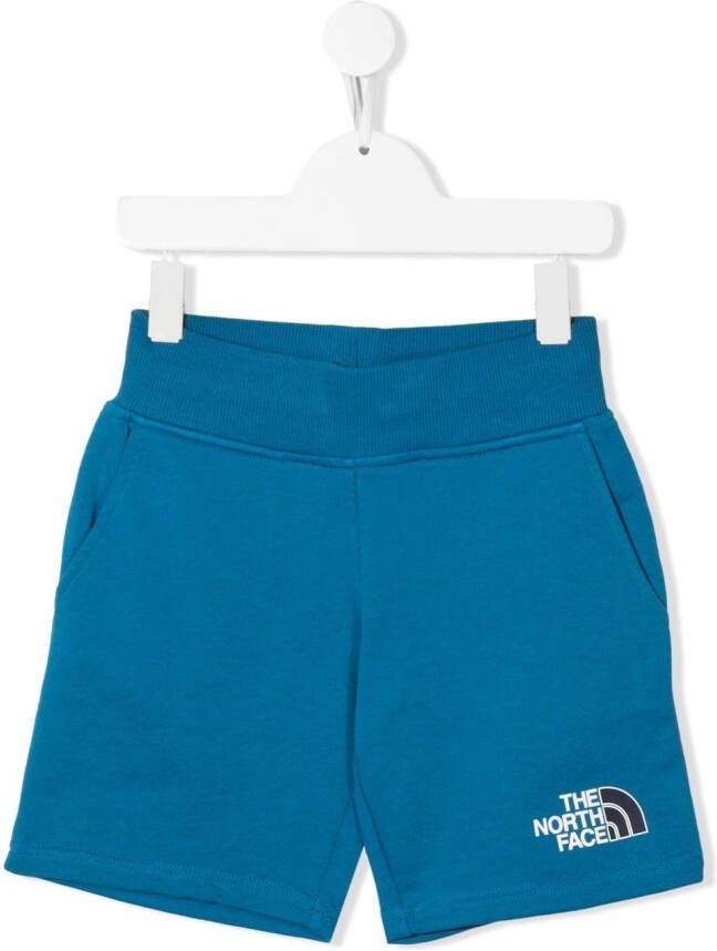 The North Face Kids Trainingsshorts met logoprint Blauw