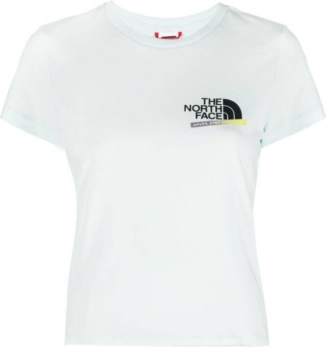 The North Face T-shirt met logoprint Blauw