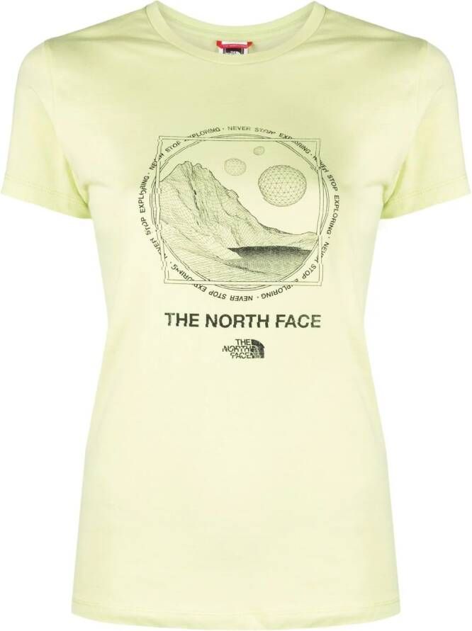 The North Face T-shirt met print Groen
