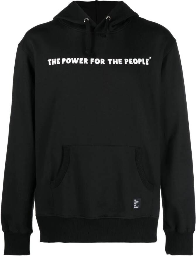 The Power For The People Hoodie met logo Zwart
