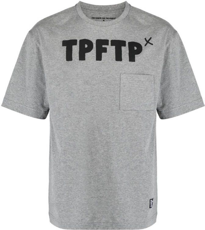 The Power For The People T-shirt met logoprint Grijs