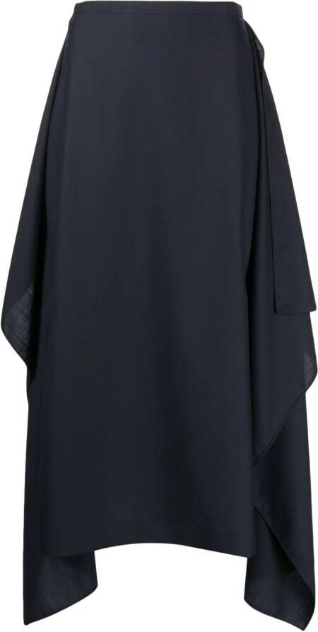 The Row Gedrapeerde rok Blauw