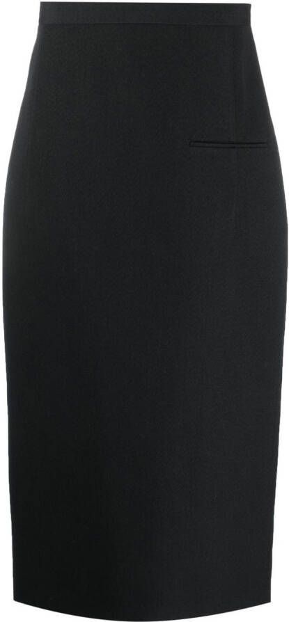 The Row mid-eight tailored pencil skirt Zwart