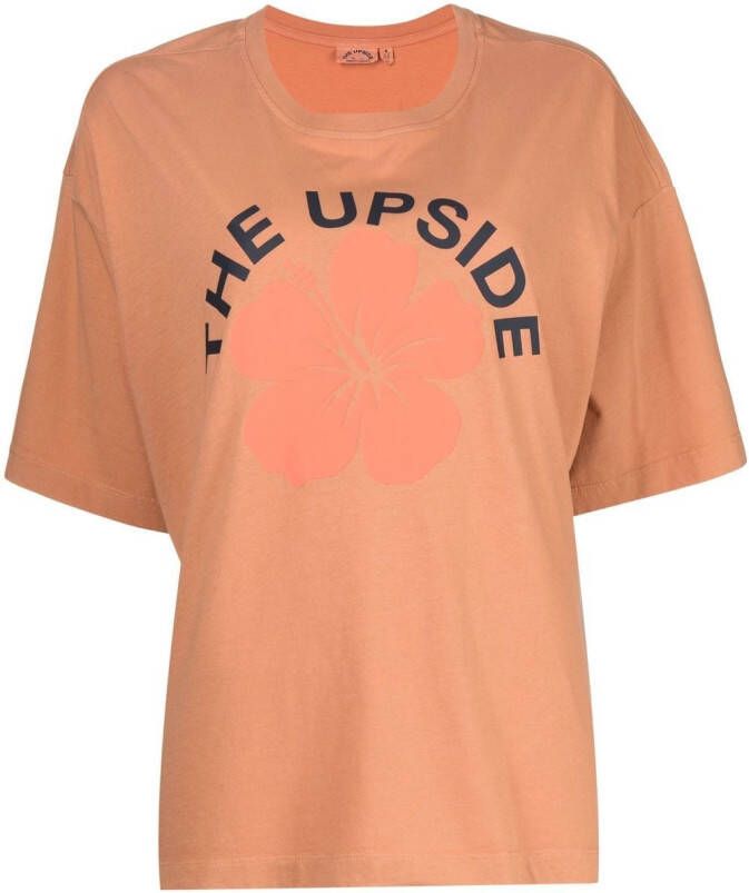 The Upside T-shirt met logoprint Bruin