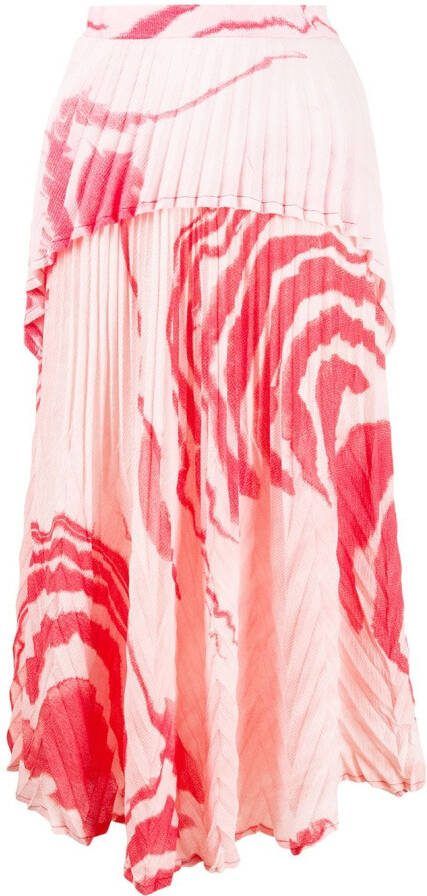 Thebe Magugu Plooirok met print Roze