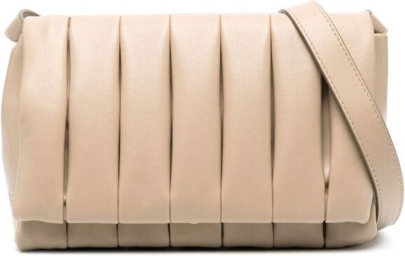 Themoirè Aria geplooide schoudertas Beige