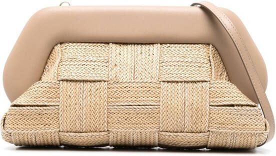 Themoirè Bios geweven clutch Beige