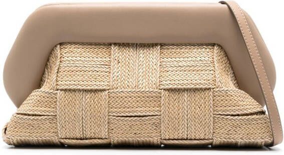 Themoirè Bios geweven clutch Beige