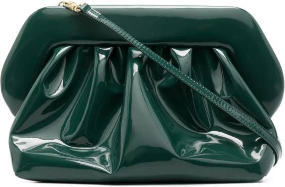 Themoirè Bios clutch met gesmockt detail Groen