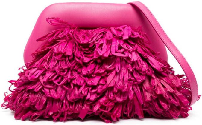 Themoirè Gea rieten clutch Roze
