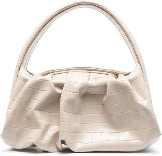 Themoirè Shopper met krokodillen-effect Beige
