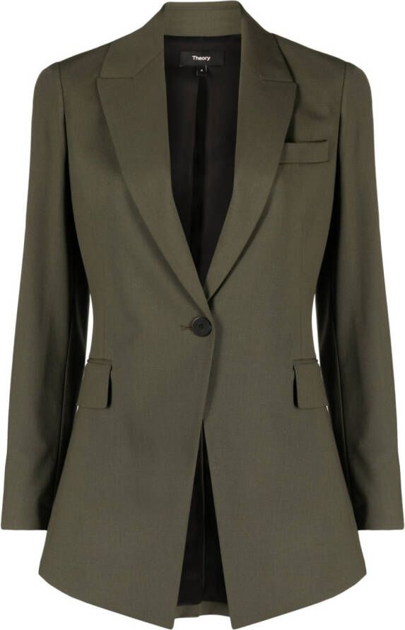 Theory Blazer met enkele rij knopen Groen