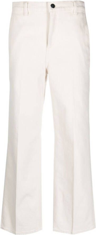 Theory Broek met wijde pijpen Beige