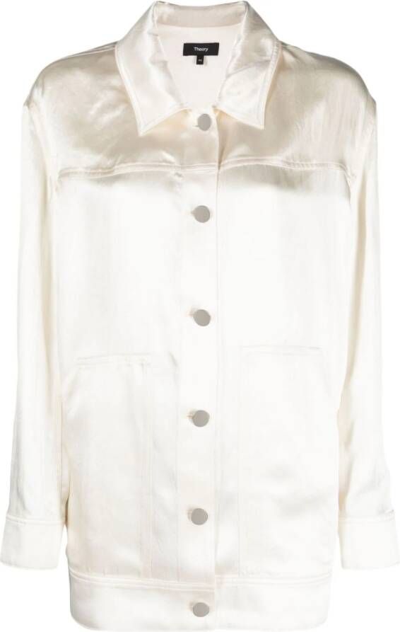 Theory Button-up jack Beige