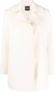 Theory off-centre fastening coat Wit